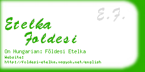 etelka foldesi business card