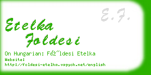 etelka foldesi business card